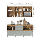 Cozinha Modular Rainha Com 4 Peças Nature/verde Em Mdf Móveis