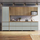 Cozinha Modular Rainha Com 7 Peças Nature/verde Em Mdf Móveis