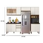 Cozinha Napoli Com Tampo 25mm 10 Portas Amêndoa Off White Tan