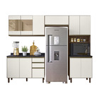 Cozinha Napoli Com Tampo 25mm 10 Portas Amêndoa Off White Tan