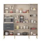 Cozinha Nina 8 Portas 2 Gavetas Avena Grafito