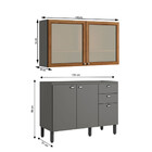 Cozinha Pequena 2 Peças Balcão Com Aéreo 2 Portas Vivenda Thb