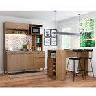 Cozinha Pequena Com Bancada Ilha Rebecca 153 Cm Mdp Avelã Menu