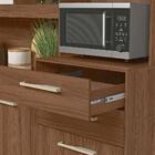 Cozinha Pequena Completa 5 Portas 3 Gavetas 180cm Avelã Off W