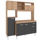 Cozinha Pequena Laís 162 Cm Armário Nicho Microondas Balcão T