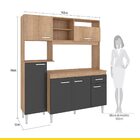 Cozinha Pequena Laís 162 Cm Armário Nicho Microondas Balcão T