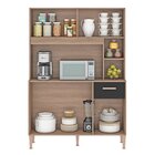 Cozinha Pérola 120cm 5 Portas 1 Gaveta Manchester/preto