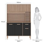 Cozinha Pérola 120cm 5 Portas 1 Gaveta Manchester/preto