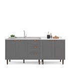 Cozinha Pérola 2 Peças Balcão 2 Gavetas 3 Portas E Balcão 2 P