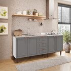 Cozinha Pérola 2 Peças Balcão 2 Gavetas 3 Portas E Balcão 2 P