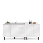 Cozinha Pérola 2 Peças Balcão 2 Gavetas 3 Portas E Balcão 2 P