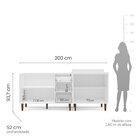 Cozinha Pérola 2 Peças Balcão 2 Gavetas 3 Portas E Balcão 2 P