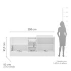 Cozinha Pérola Com Rodapé 2 Peças Balcão 2 Gavetas 3 Portas E