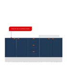 Cozinha Pérola Com Rodapé 2 Peças Balcão 2 Gavetas 3 Portas E