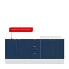 Cozinha Pérola Com Rodapé 2 Peças Balcão 2 Gavetas 3 Portas E