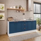 Cozinha Pérola Com Rodapé 2 Peças Balcão 2 Gavetas 3 Portas E