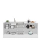 Cozinha Pérola Com Rodapé 2 Peças Balcão 2 Gavetas 3 Portas E