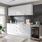 Cozinha Pérola Com Rodapé 4 Peças Aéreos Com 5 Portas, Balcão