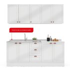 Cozinha Pérola Com Rodapé 4 Peças Aéreos Com 5 Portas, Balcão