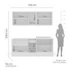 Cozinha Pérola Com Rodapé 4 Peças Aéreos Com 5 Portas, Balcão