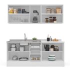 Cozinha Pérola Com Rodapé 4 Peças Aéreos Com 5 Portas, Balcão