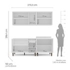 Cozinha Pérola Com Rodapé 4 Peças Aéreos Com 5 Portas, Balcão