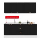 Cozinha Pérola Com Rodapé 4 Peças Aéreos Com 5 Portas, Balcão