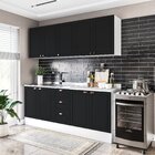 Cozinha Pérola Com Rodapé 4 Peças Aéreos Com 5 Portas, Balcão