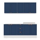 Cozinha Pérola Com Rodapé 4 Peças Aéreos Com 5 Portas, Balcão