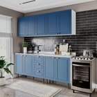 Cozinha Pérola Com Rodapé 4 Peças Aéreos Com 5 Portas, Balcão