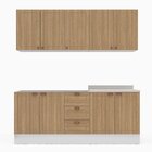 Cozinha Pérola Com Rodapé 4 Peças Aéreos Com 5 Portas, Balcão