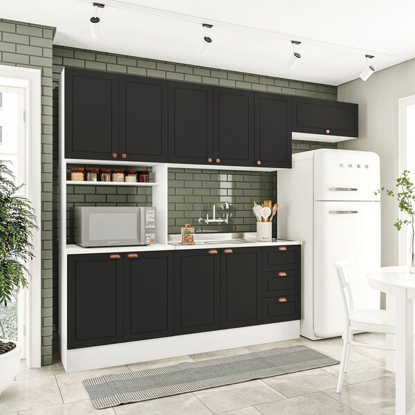 Cozinha Pérola Com Rodapé 4 Peças Paneleiro/torre Quente Aére