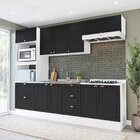 Cozinha Pérola Com Rodapé 5 Peças Torre Quente Aéreo 3 Portas