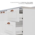 Cozinha Pérola Com Rodapé 5 Peças Torre Quente Aéreo 3 Portas