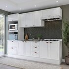 Cozinha Pérola Com Rodapé 5 Peças Torre Quente Aéreo 3 Portas