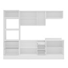 Cozinha Pérola Com Rodapé 5 Peças Torre Quente Aéreo 3 Portas