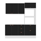 Cozinha Pérola Com Rodapé Completa 3 Peças Aéreo 3 Portas E B