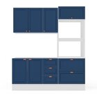 Cozinha Pérola Com Rodapé Completa 3 Peças Aéreo 3 Portas E B