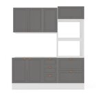 Cozinha Pérola Com Rodapé Completa 3 Peças Aéreo 3 Portas E B