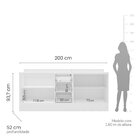 Cozinha Pérola Com Rodapé E Tampo 2 Peças Balcão 2 Gavetas 3