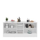 Cozinha Pérola Com Rodapé E Tampo 2 Peças Balcão 2 Gavetas 3