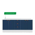 Cozinha Pérola Com Rodapé E Tampo 2 Peças Balcão 2 Gavetas 3