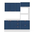 Cozinha Pérola Com Rodapé E Tampo 3 Peças Aéreo 3 Portas E Ba