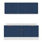 Cozinha Pérola Com Rodapé E Tampo Aéreos Com 5 Portas, Balcão