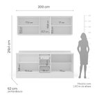 Cozinha Pérola Com Rodapé E Tampo Aéreos Com 5 Portas, Balcão