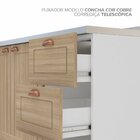 Cozinha Pérola Com Rodapé E Tampo Aéreos Com 5 Portas, Balcão