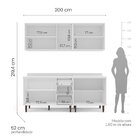 Cozinha Pérola Com Tampo 4 Peças Aéreos Com 5 Portas, Balcão