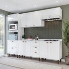 Cozinha Pérola Com Tampo 5 Peças Torre Quente Aéreo 3 Portas