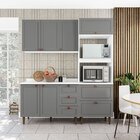 Cozinha Pérola Com Tampo Completa 3 Peças Aéreo 3 Portas E Ba