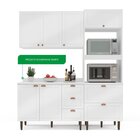 Cozinha Pérola Com Tampo Completa 3 Peças Aéreo 3 Portas E Ba
